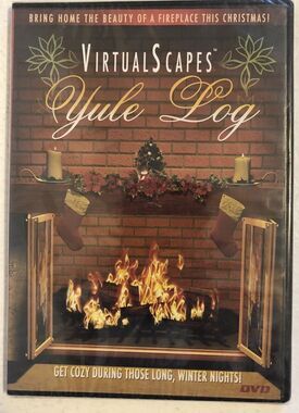 VirtualScapes YULE LOG: CHRISTMAS HOLIDAY HOME FIREPLACE w/ SOUNDS & MUSIC DVD